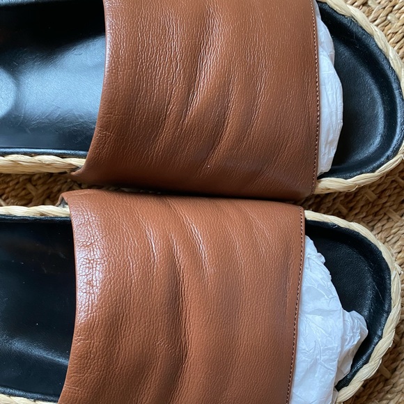 Simon Miller size 37 leather and raffia slides - Picture 2 of 7